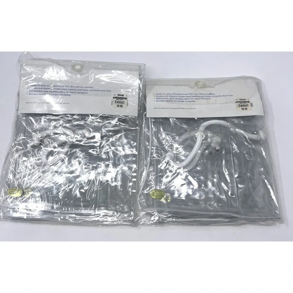 Lot Of 2 The Container Store Clear Medium Chest Storage Bags 16x12x8 NOS Sealed